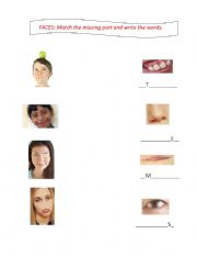 English worksheet: faces