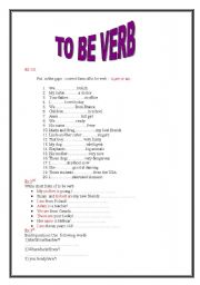 English Worksheet: The set of four exercises to practise to be verb 