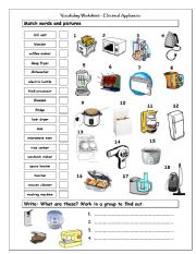 English Worksheet: appliances