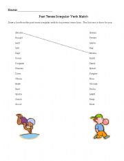 English Worksheet: Past Tense Irregular Verb Match