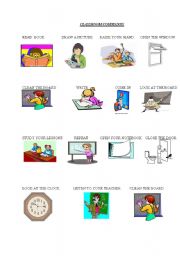 English Worksheet: Classroom Commands