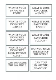 English Worksheet: Cards for board games (e.g. snakes and ladders) 1/5