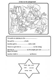 English Worksheet: ON THE PLAYGROUND - Present Continuous