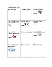 English worksheet: Find someone new