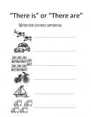 English Worksheet: there is there are