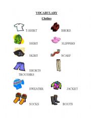 English worksheet: Clothes Vocabulary