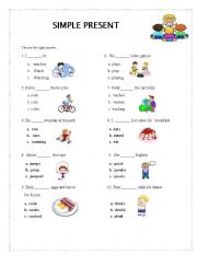 English Worksheet: simple present