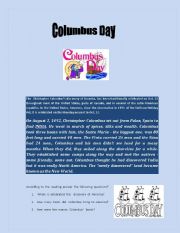 English worksheet: Colombus  Day