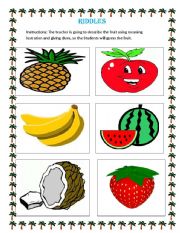 English Worksheet: Fruit Riddles
