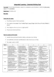 English Worksheet: Extended Writing Task