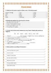 English Worksheet: Present Simple