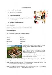 English Worksheet: shopping time