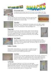 English Worksheet: SNACKS