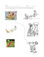 English Worksheet: Playground colour and match worksheet