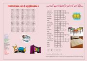 English Worksheet: Furniture and Appliances Double Activity