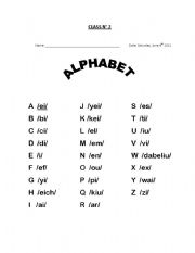 English Worksheet: Alphabet and Colors