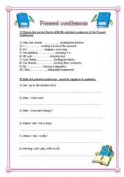 English worksheet: Present continuous