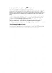 English Worksheet: BACK EXERCISE