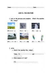 English worksheet: The weather