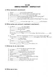 English Worksheet: TO BE - SIMPLE PRESENT AND SIMPLE PAST
