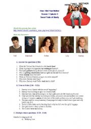 English Worksheet: How I Met Your Mother, Season 1, Episode 3, The Liberty Bell