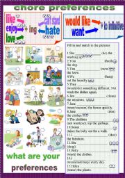 English Worksheet: chore preferences