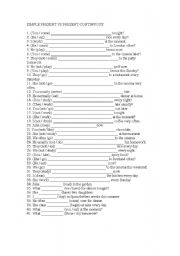 English Worksheet: SIMPLE PRESENT VS PRESENT CONTINUOUS