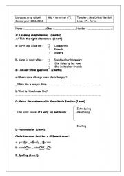 English Worksheet: 7th form test