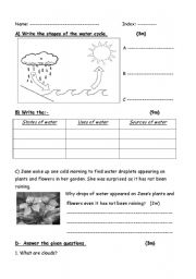 English Worksheet: water