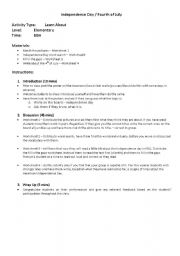 English worksheet: Independance Day