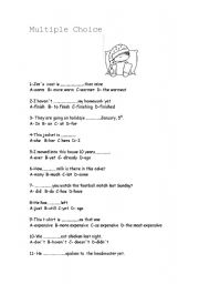 English worksheet: multiple choice