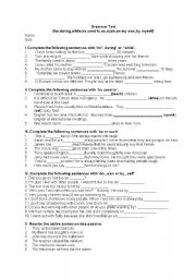 English Worksheet: grammar test for intermediate