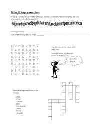 English worksheet: schoolthings