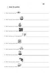 English worksheet: daily routines 1st person