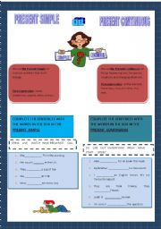 English Worksheet: Present Simple or Present  Continuous?