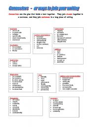 English Worksheet: Connectives - ways to join your writing