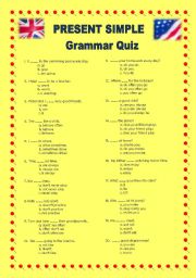 English Worksheet: Present Simple Grammar Quiz
