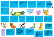 English Worksheet: ANIMALS BOARDGAME