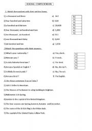 English Worksheet: Reading comprehension