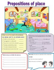 English Worksheet: Prepositions of place