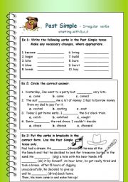 Past SImple - Irregular verbs worksheet - verbs beginning with b,c,d