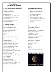 English worksheet: Song - The Whole Of The Moon