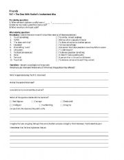 English Worksheet: Friends - 517 - The one with Rachels innadverten kiss
