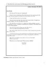 English Worksheet: 6th grade test