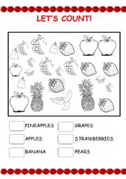 English Worksheet: lets count!