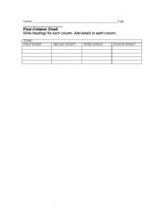 English Worksheet: COLUMN EVENT