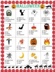 Halloween Vocabulary - ESL worksheet by Canankiran