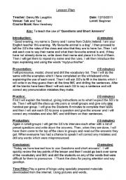 English Worksheet: Questions and Short Answers