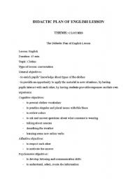 English worksheet: DIDACTIC PLAN OF ENGLISH LESSON