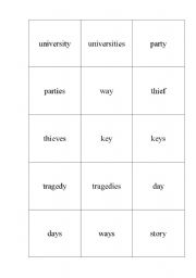 English worksheet: noun game